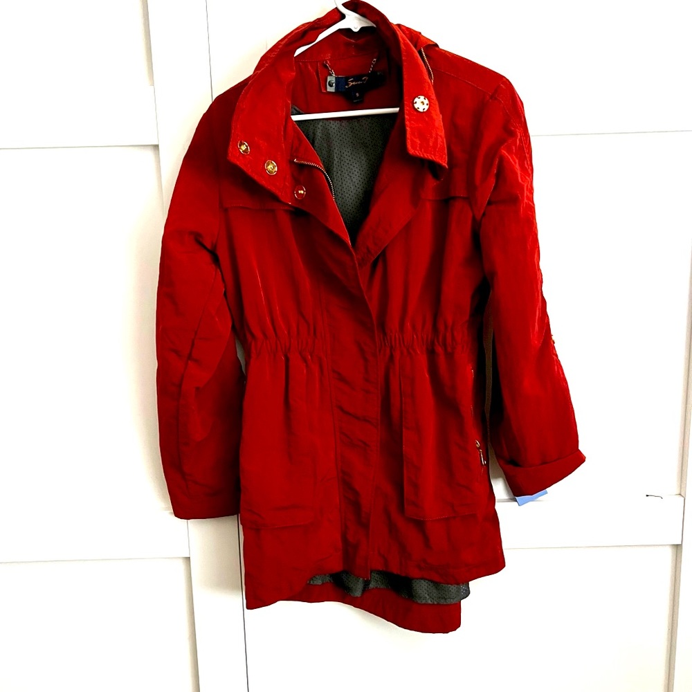 Seven7 Burnt Orange Anorak Parka with Hidden Hood